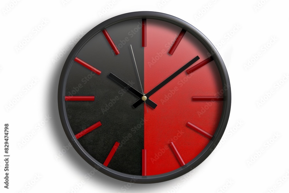 Red alarm clock with a red background. a close-up picture. upper perspective.. Beautiful simple AI generated image in 4K, unique. Red alarm clock with a red background. a close-up picture. upper perspective.. Beautiful simple AI generated image in 4K, unique.