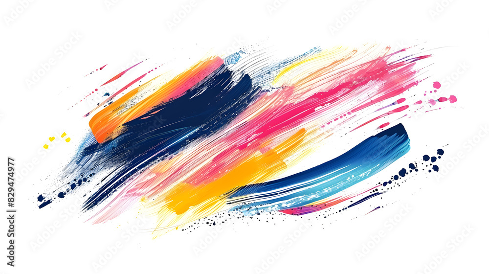 Colorful abstract brush stroke. Generative AI. Colorful abstract brush stroke. Generative AI.