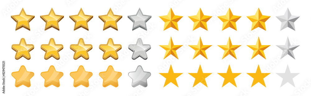 Five stars customer product rating review flat icon for apps and websites. Stars collection. Star vector icons Five stars customer product rating review flat icon for apps and websites. Stars collection. Star vector icons