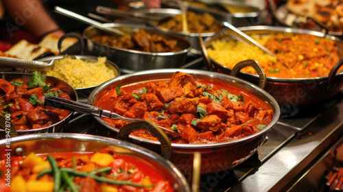 Oriental food - Indian takeaway at a London s market
