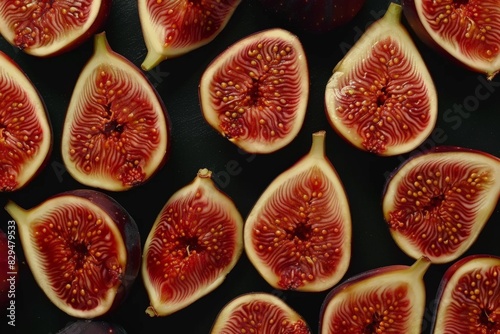  Close-Up of Freshly Sliced Fig on Wooden Cutting Board     High-Resolution Image for Food and Kitchen-Themed Projects     . Beautiful simple AI generated image in 4K  unique.