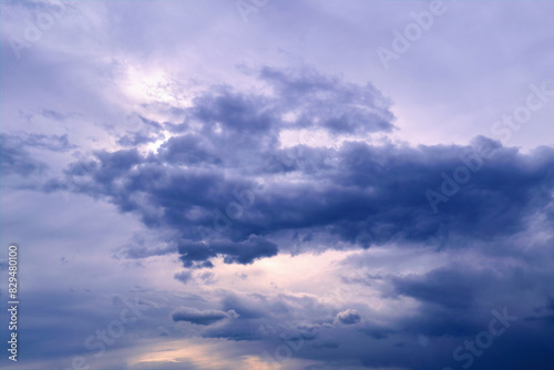 Real amazing sunrise or sunset sky with gentle colorful clouds.