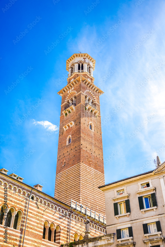 Torre dei Lamberti on Piazza dei Signori, Verona, Veneto, Italy Torre dei Lamberti on Piazza dei Signori, Verona, Veneto, Italy