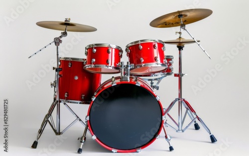 A drum set, high resolution, against a white background 