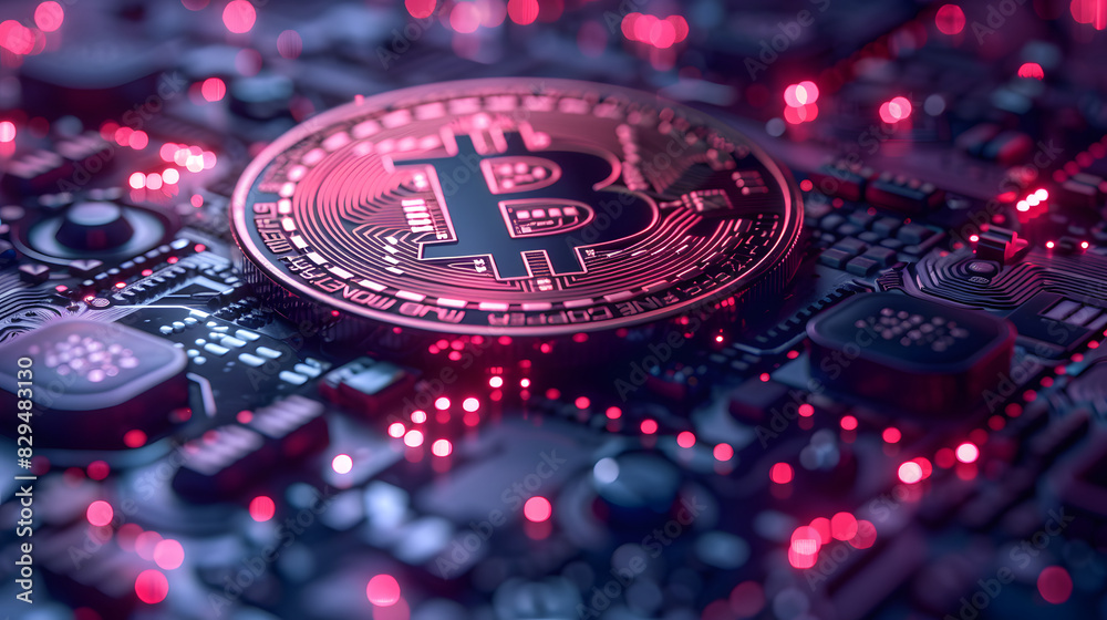 Cyber protection and information security banner. Lock protect for cryptocurrency technology services