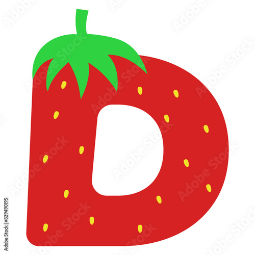 Fresh Strawberry Letter D