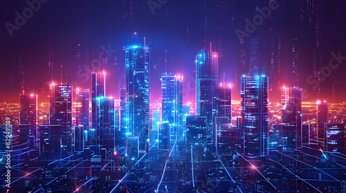 smart city artificial intelligence technology background © Samira