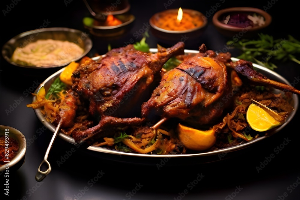 roasted chicken on a plate roasted chicken on a plate
