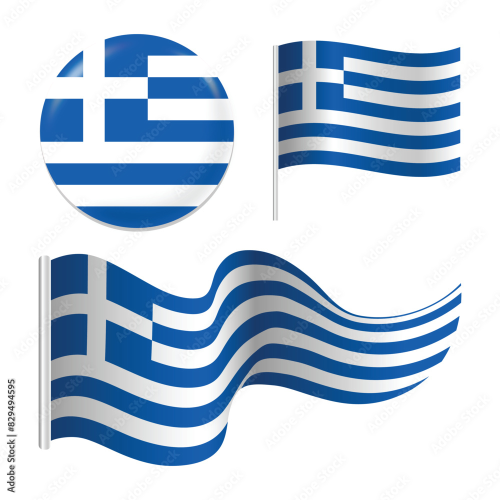 Obraz premium GREECE or GREEK FLAG SET