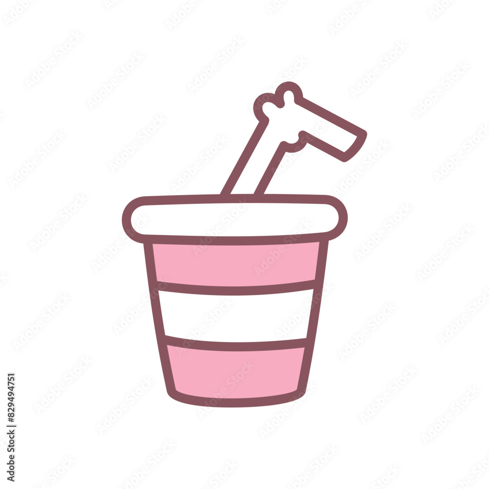 Cute soda icon. Hand drawn illustration of a paper cup with a drinking straw isolated on a white background. Kawaii sticker. Vector 10 EPS.
Cute soda icon. Hand drawn illustration of a paper cup with a drinking straw isolated on a white background. Kawaii sticker. Vector 10 EPS.