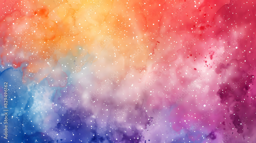 Naklejka premium Galaxy cosmos multicolored texture watercolor background. Generative AI.