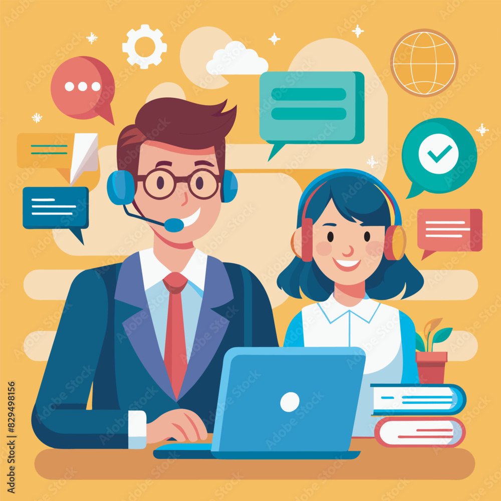 online technical support flat vector online technical support flat vector