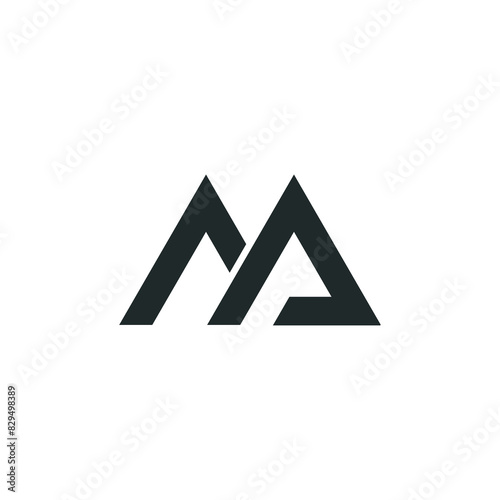 letter ma simple arrow linked geometric logo