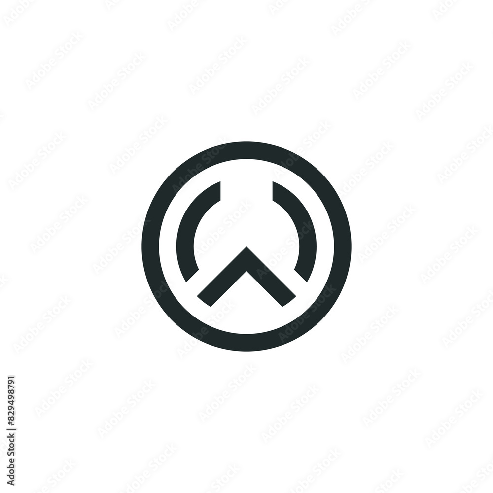 letter ow linked line logo vector