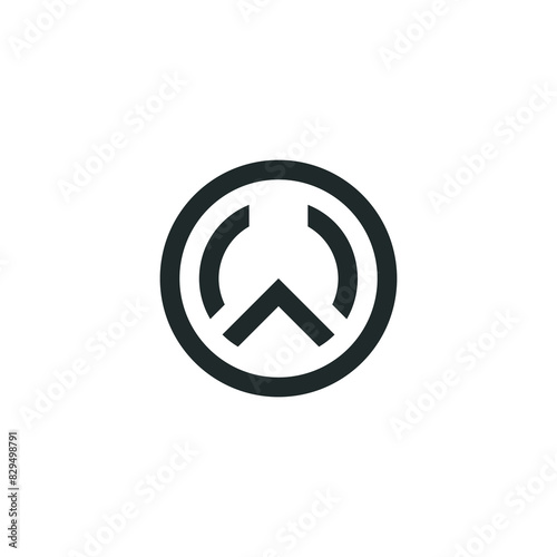 letter ow linked line logo vector