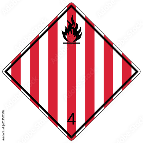 International wordless placard class 4 flammable solid