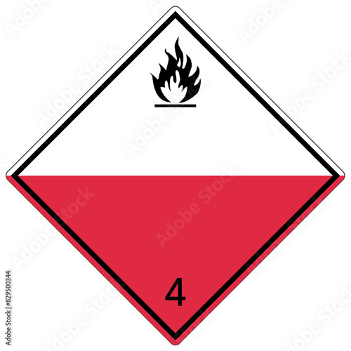 International wordless placard class 4 spontaneously combustible