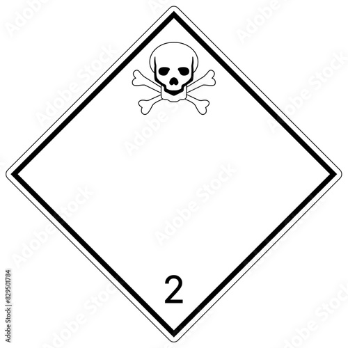 International wordless placard class 2 poison and toxic gases