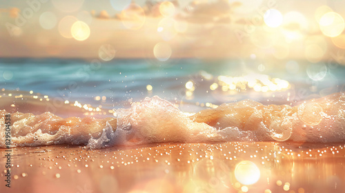 close up beach and sea blur background summer vacation celebration travel  photo
