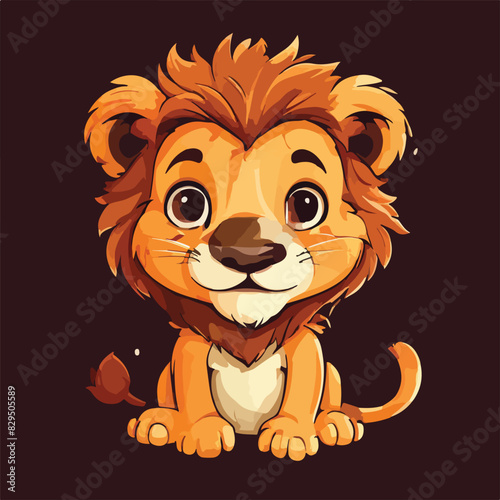 cute lion cub, coloring book