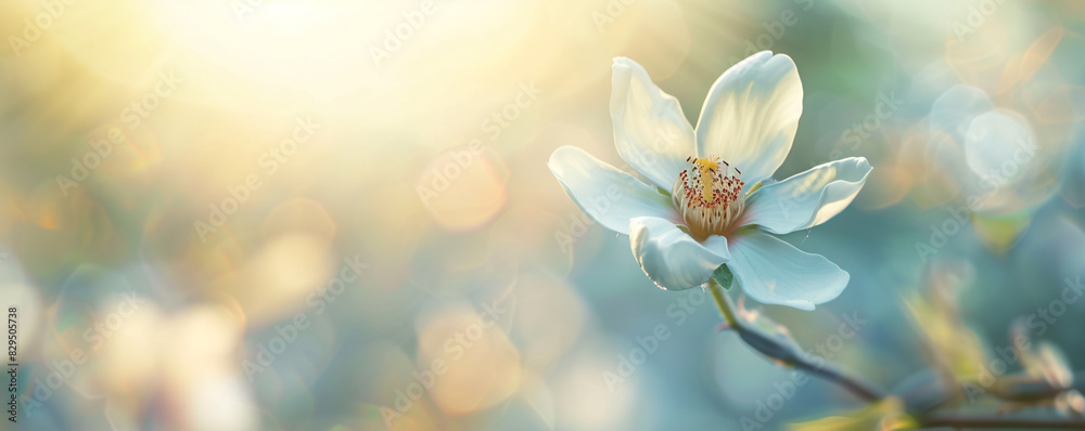 Serene magnolia bloom in golden light