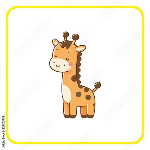 cute giraffe, coloring book