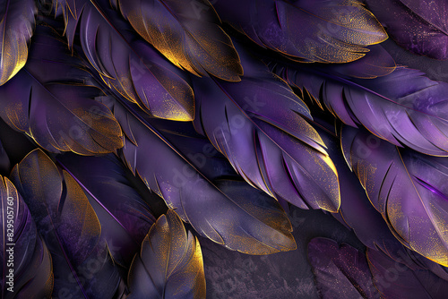 Generative ai on theme of beautiful texture bird feather for design natural abstract background
