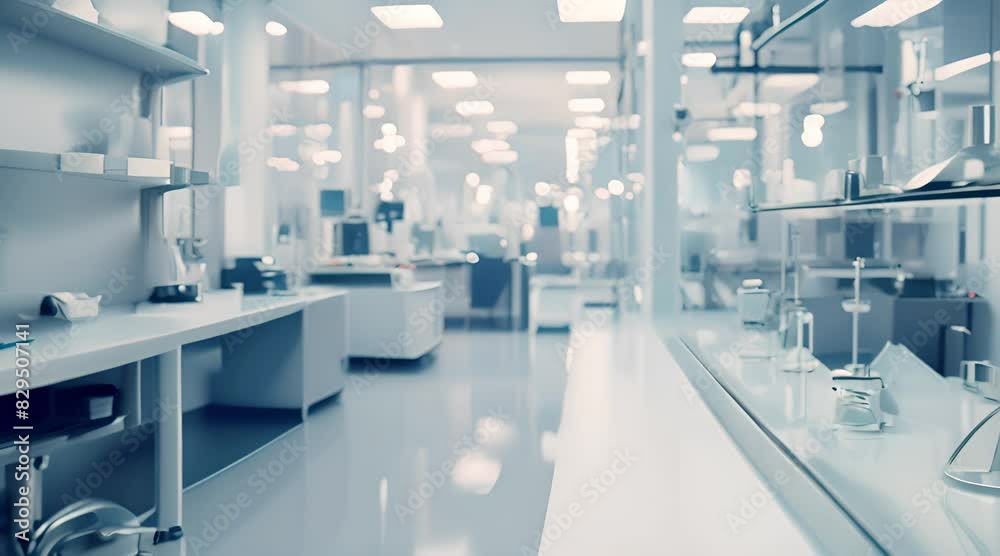 Scientific research laboratory with chemical glassware on the table Scientific research laboratory with chemical glassware on the table