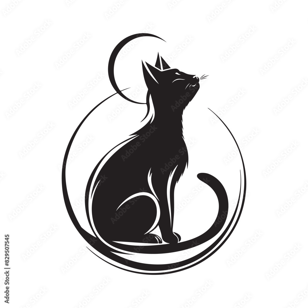 Cat Logo Vector Art, Icons, and Graphics . Cat Lover Logo Vector isolated on white background Cat Logo Vector Art, Icons, and Graphics . Cat Lover Logo Vector isolated on white background