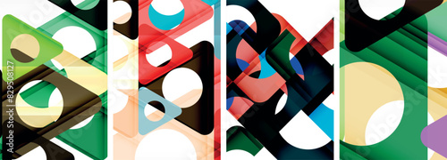 Abstract background set, showcasing a dynamic interplay of triangles. Fusion of modern design and geometric allure