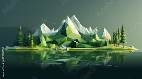 Environmental, landscape, ESG, Low poly