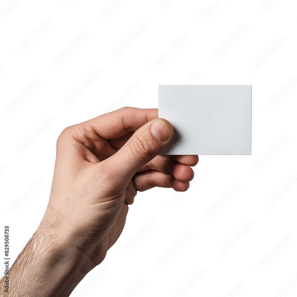 Hand holding a blank white rectangular card transparent background Hand holding a blank white rectangular card transparent background