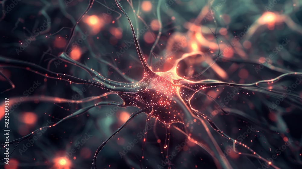 A close up of a brain with many neurons A close up of a brain with many neurons