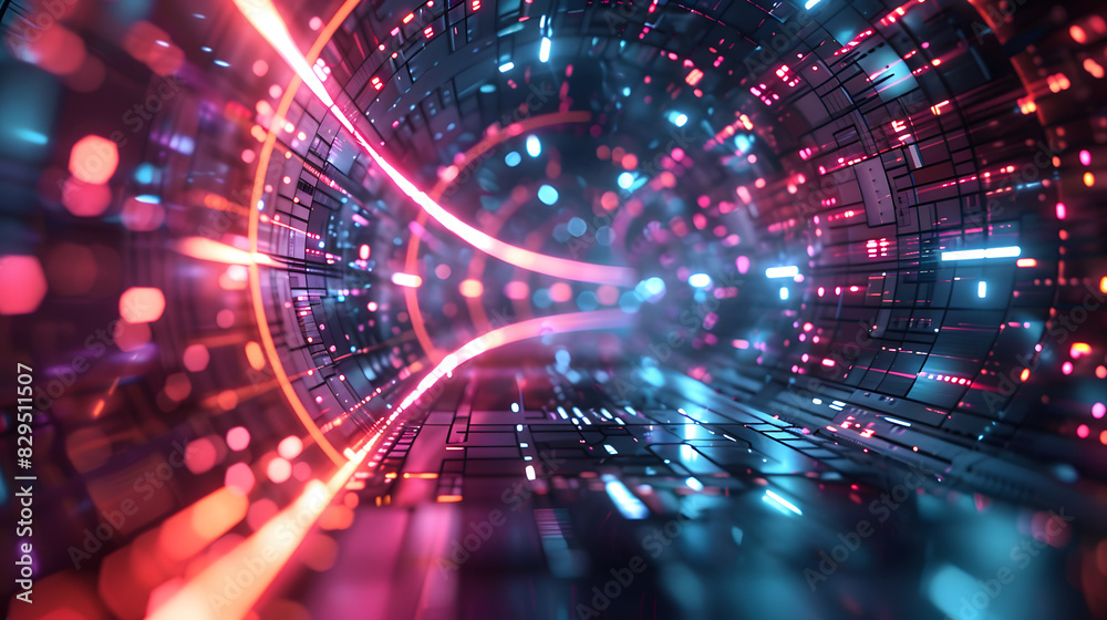 Future technology line background and light effect, cyberpunk style background material with a sense of technology Future technology line background and light effect, cyberpunk style background material with a sense of technology