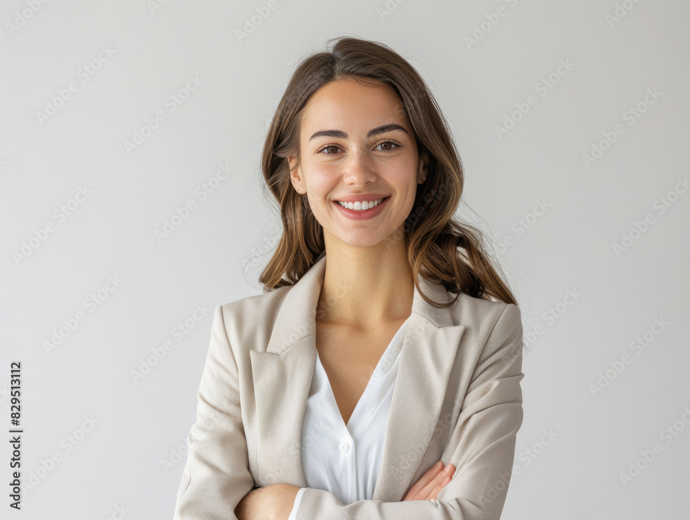 Closeup photo portrait of a young european woman smiling. Isolated on white background Closeup photo portrait of a young european woman smiling. Isolated on white background