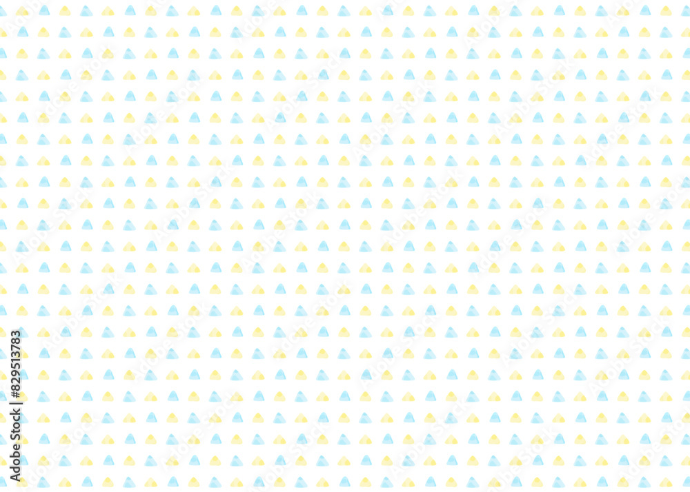手書きの三角のパターン、水彩カラー、夏の配色 手書きの三角のパターン、水彩カラー、夏の配色