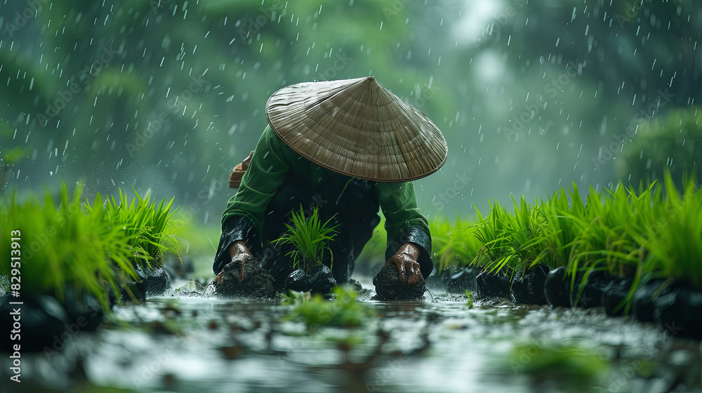 Rice farming takes place during the rainy season, where farmers prepare ...