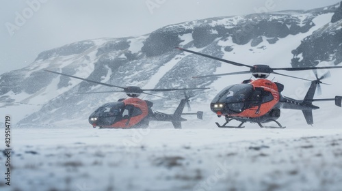 The eVTOLs effortlessly through the snowy winds showcasing their advanced capabilities.