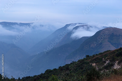 Clouds around mountain, Cherrapunji, Meghalaya, India.
