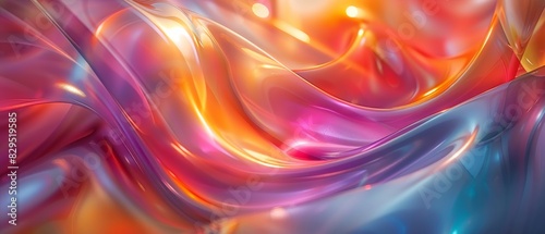 This abstract colorful background, with anamorphic lens effects, bends and twists in captivating ways.