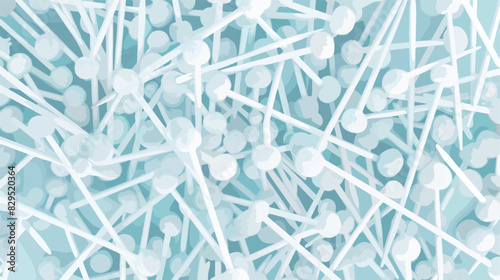 Pile of cotton swabs as background top view Cartoon Vector photo