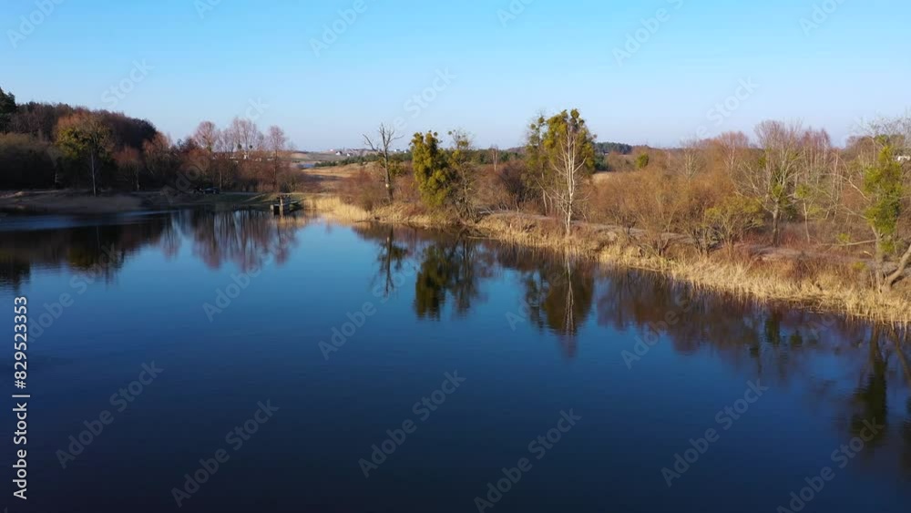 Beautiful aerial landscape of the lakes and forests of Kociewie in northern Poland at spring. Beautiful aerial landscape of the lakes and forests of Kociewie in northern Poland at spring.