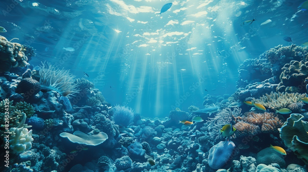 Fototapeta premium underwater scene with ambient rays of light