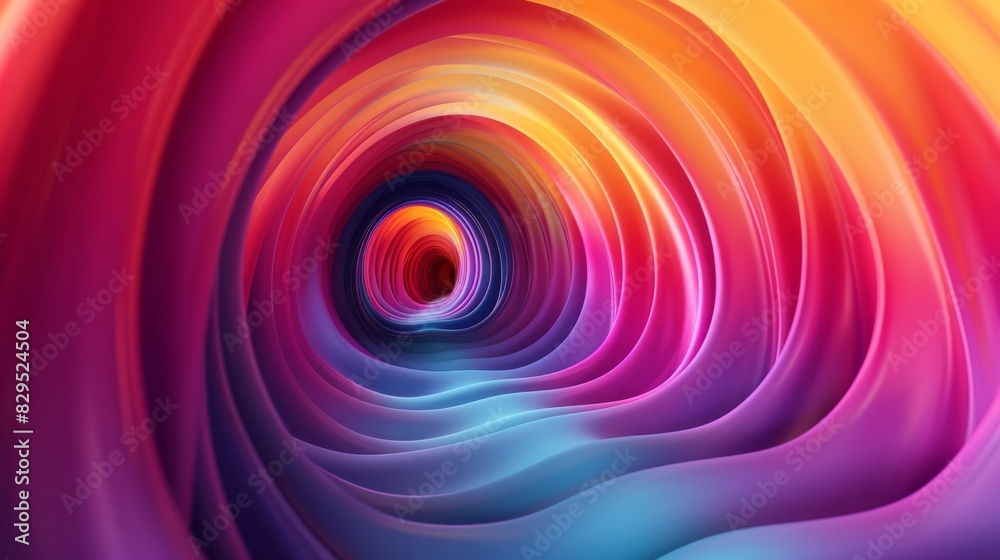 An anamorphic lens creates a distorted yet intriguing abstract colorful background, where each hue seems to bend and twist.