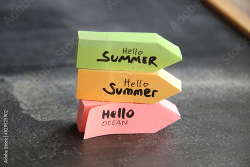 Hello summer greeting text. Its Summer time.