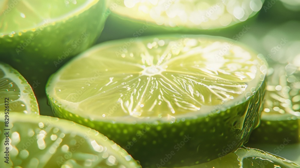 Fresh lemon slices arranged in a vibrant pattern background, close-up shot highlighting juicy citrus texture Fresh lemon slices arranged in a vibrant pattern background, close-up shot highlighting juicy citrus texture