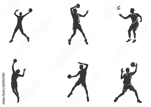 Wallpaper Mural Silhouette of people playing volleyball Torontodigital.ca
