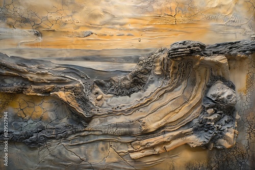 A fossilized landscape, where time has etched its story onto the canvas. photo