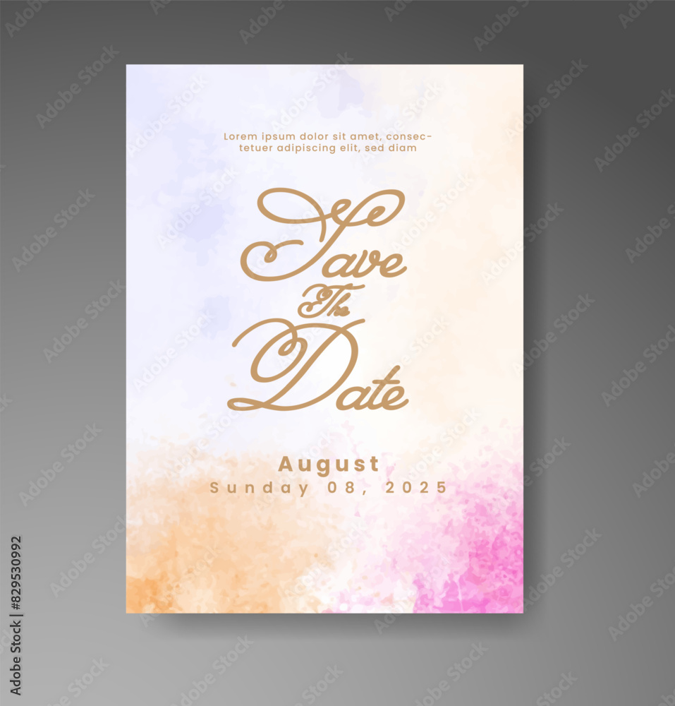 Wedding invitation with abstract watercolor background Wedding invitation with abstract watercolor background