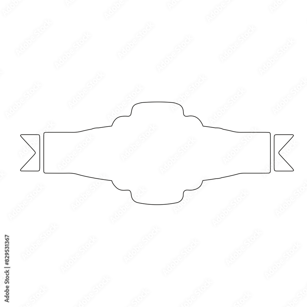 Line Ribbon Banner Silhouettes Line Ribbon Banner Silhouettes